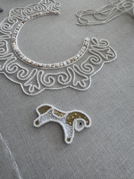 5-дневный вышивальный курс "Морские узоры": обучение технике люневильской вышивки, золотного шитья, глади и работе с объемом