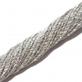 4 нити (1 мм) шнур витой металлизированный Warm Silver (Индия)
